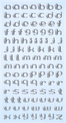 Softy Stickers Buchstaben, klein, silber